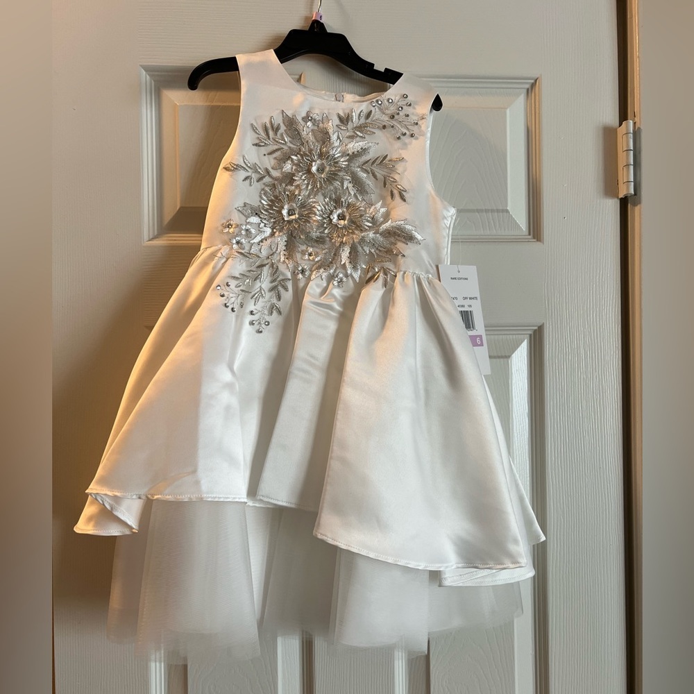 NWT Rare Editions formal off white dress